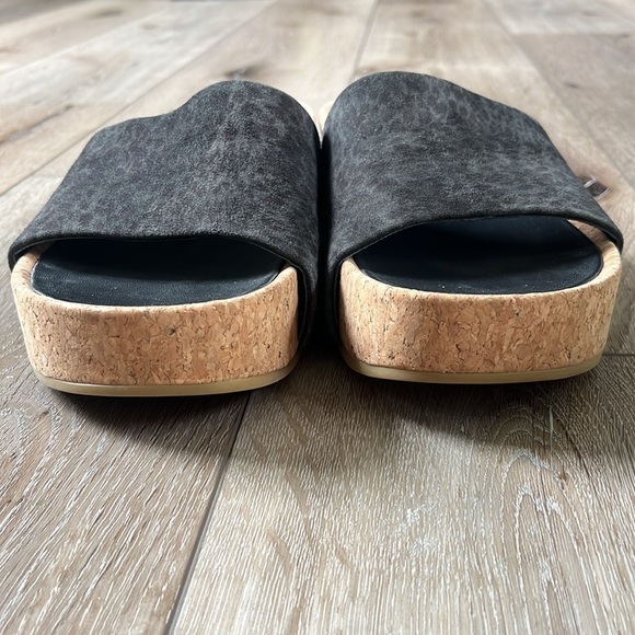 Veronica Beard Dresdyn Platform Cork Slide Sandal in Leopard Suede - Picture 3 of 10